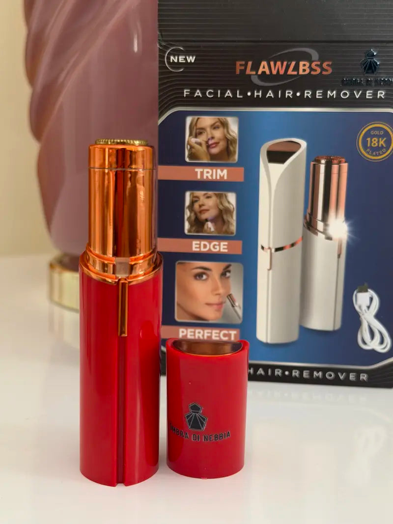 Flawless Brand Portable Facial Hair Remover ABS UV Material Bright Red Shaver 4 Hours Charging 60 Minutes Running Time