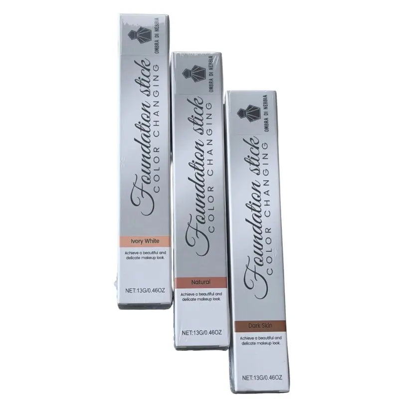 Ombra di Nebbia Foundation Color Changing Stick for Dark Skin with Attached Brush for Precise Application