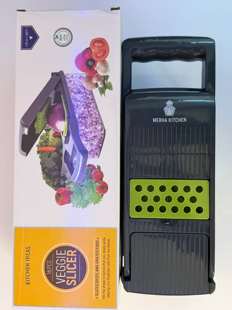 Kitchen Ideas 16-piece multipurpose vegetable chopper and slicer set